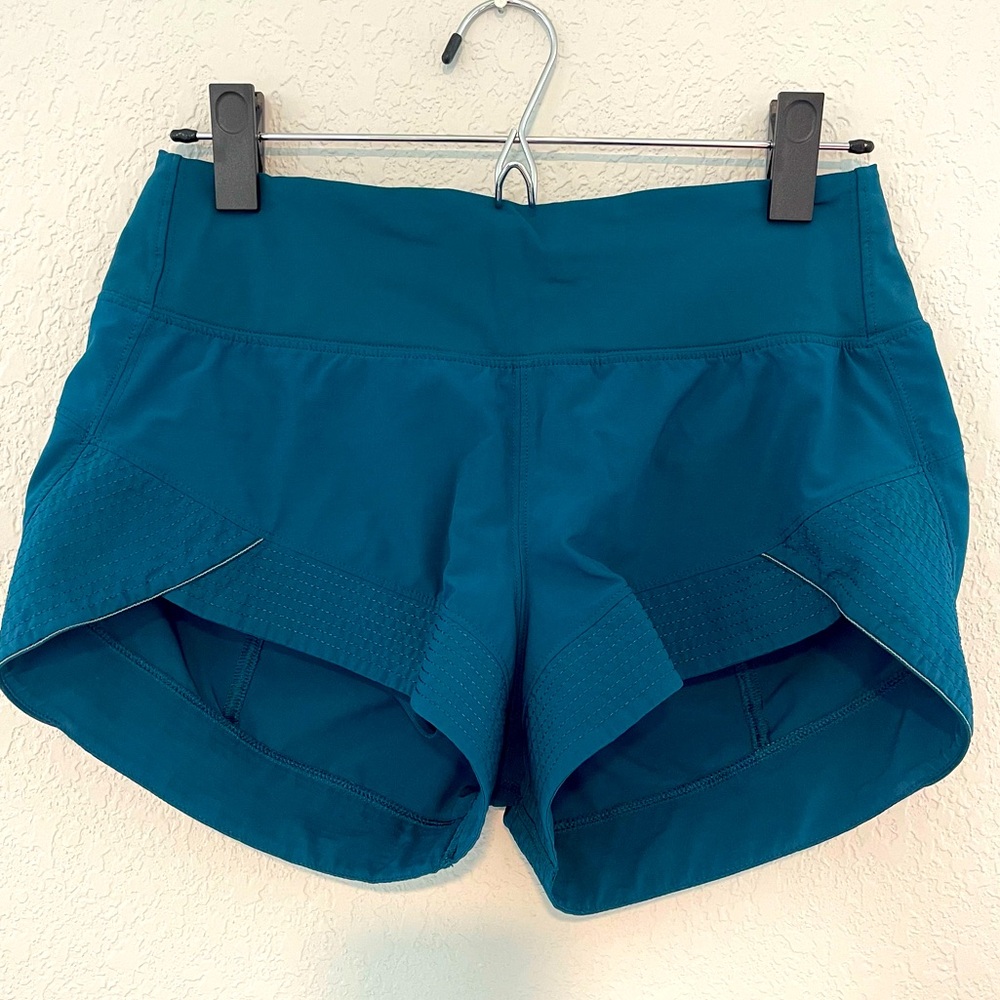 Lululemon teal running shorts size 2